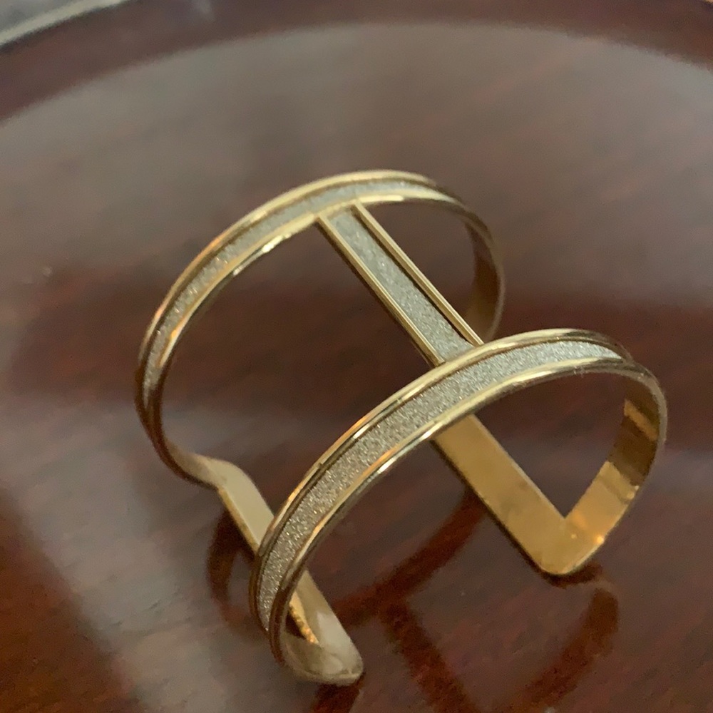 Gold tone bracelet cuff